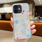 For iPhone 12 mini Fresh Small Floral Epoxy TPU Phone Case(D05 Blue Floral) - 1