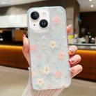 For iPhone 15 Fresh Small Floral Phone Case  Drop Glue Protective Cover(D02 Hand-painted Flower) - 1