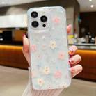 For iPhone 15 Pro Max Fresh Small Floral Phone Case  Drop Glue Protective Cover(D02 Hand-painted Flower) - 1