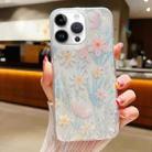 For iPhone 16 Pro Fresh Small Floral Epoxy TPU Phone Case(D03 Floral Pink) - 1