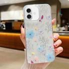 For iPhone 16 Plus Fresh Small Floral Epoxy TPU Phone Case(D05 Blue Floral) - 1