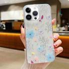 For iPhone 16 Pro Max Fresh Small Floral Epoxy TPU Phone Case(D05 Blue Floral) - 1