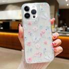 For iPhone 16 Pro Max Fresh Small Floral Epoxy TPU Phone Case(D06 Love of Butterfly) - 1