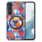 For Samsung Galaxy S23+ 5G Colored Drawing Leather Back Cover Magsafe Phone Case(Rhombus Mandala) - 1