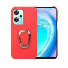 For OnePlus Nord CE 2 Lite 5G Ring Holder Litchi Texture Genuine Leather Phone Case(Red) - 1