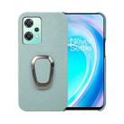 For OnePlus Nord CE 2 Lite 5G Ring Holder Litchi Texture Genuine Leather Phone Case(Cyan) - 1