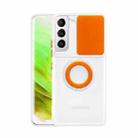 For Samsung Galaxy S23 5G Sliding Camshield TPU Phone Case with Ring Holder(Orange) - 1