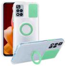 For Xiaomi Redmi 10C Global Sliding Camshield TPU Phone Case with Ring Holder(Green) - 1