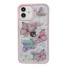For iPhone 14 Pro Color Butterfly Glitter Epoxy TPU Phone Case(Pink) - 1