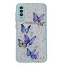 For Samsung Galaxy S20 FE Color Butterfly Glitter Epoxy TPU Phone Case(Green) - 1