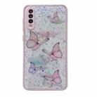 For Samsung Galaxy S21 5G Color Butterfly Glitter Epoxy TPU Phone Case(Pink) - 1