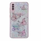 For Samsung Galaxy A50 Color Butterfly Glitter Epoxy TPU Phone Case(Pink) - 1