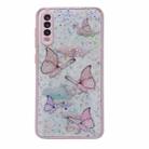 For Samsung Galaxy A33 5G Color Butterfly Glitter Epoxy TPU Phone Case(Pink) - 1