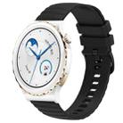 For Huawei Watch GT3 Pro 43mm 20mm Wavy Dot Pattern Solid Color Silicone Watch Band(Black) - 1