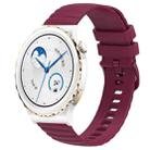 For Huawei Watch GT3 Pro 43mm 20mm Wavy Dot Pattern Solid Color Silicone Watch Band(Wine Red) - 1