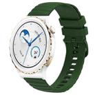 For Huawei Watch GT3 Pro 43mm 20mm Wavy Dot Pattern Solid Color Silicone Watch Band(Army Green) - 1