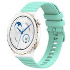 For Huawei Watch GT3 Pro 43mm 20mm Wavy Dot Pattern Solid Color Silicone Watch Band(Teal) - 1