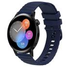 For Huawei Watch GT3 42mm 20mm Wavy Dot Pattern Solid Color Silicone Watch Band(Navy Blue) - 1