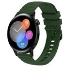 For Huawei Watch GT3 42mm 20mm Wavy Dot Pattern Solid Color Silicone Watch Band(Army Green) - 1