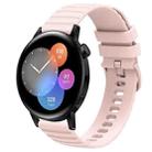 For Huawei Watch GT3 42mm 20mm Wavy Dot Pattern Solid Color Silicone Watch Band(Pink) - 1