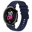 For Huawei Watch GT2 42mm 20mm Wavy Dot Pattern Solid Color Silicone Watch Band(Navy Blue) - 1