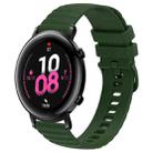 For Huawei Watch GT2 42mm 20mm Wavy Dot Pattern Solid Color Silicone Watch Band(Army Green) - 1