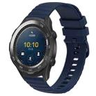 For Huawei Watch 2 20mm Wavy Dot Pattern Solid Color Silicone Watch Band(Navy Blue) - 1