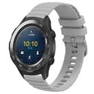 For Huawei Watch 2 20mm Wavy Dot Pattern Solid Color Silicone Watch Band(Grey) - 1