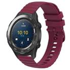 For Huawei Watch 2 20mm Wavy Dot Pattern Solid Color Silicone Watch Band(Wine Red) - 1
