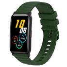 For Honor Watch ES 20mm Wavy Dot Pattern Solid Color Silicone Watch Band(Army Green) - 1