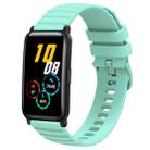 For Honor Watch ES 20mm Wavy Dot Pattern Solid Color Silicone Watch Band(Teal) - 1