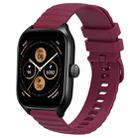 For Amazfit GTS 4 20mm Wavy Dot Pattern Solid Color Silicone Watch Band(Wine Red) - 1
