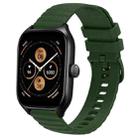 For Amazfit GTS 4 20mm Wavy Dot Pattern Solid Color Silicone Watch Band(Army Green) - 1