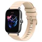 For Amazfit GTS 3 20mm Wavy Dot Pattern Solid Color Silicone Watch Band(Beige) - 1