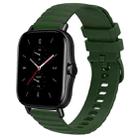 For Amazfit GTS 2E 20mm Wavy Dot Pattern Solid Color Silicone Watch Band(Army Green) - 1