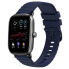 For Amazfit GTS 2 Mini 20mm Wavy Dot Pattern Solid Color Silicone Watch Band(Navy Blue) - 1