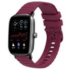 For Amazfit GTS 2 Mini 20mm Wavy Dot Pattern Solid Color Silicone Watch Band(Wine Red) - 1