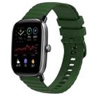 For Amazfit GTS 2 Mini 20mm Wavy Dot Pattern Solid Color Silicone Watch Band(Army Green) - 1