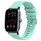 For Amazfit GTS 2 Mini 20mm Wavy Dot Pattern Solid Color Silicone Watch Band(Teal) - 1