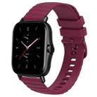 For Amazfit GTS 2 20mm Wavy Dot Pattern Solid Color Silicone Watch Band(Wine Red) - 1
