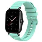 For Amazfit GTS 2 20mm Wavy Dot Pattern Solid Color Silicone Watch Band(Teal) - 1