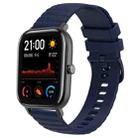 For Amazfit GTS 20mm Wavy Dot Pattern Solid Color Silicone Watch Band(Navy Blue) - 1