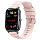 For Amazfit GTS 20mm Wavy Dot Pattern Solid Color Silicone Watch Band(Pink) - 1