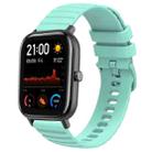 For Amazfit GTS 20mm Wavy Dot Pattern Solid Color Silicone Watch Band(Teal) - 1