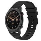 For Amazfit GTR 42MM 20mm Wavy Dot Pattern Solid Color Silicone Watch Band(Black) - 1