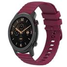 For Amazfit GTR 42MM 20mm Wavy Dot Pattern Solid Color Silicone Watch Band(Wine Red) - 1