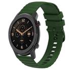 For Amazfit GTR 42MM 20mm Wavy Dot Pattern Solid Color Silicone Watch Band(Army Green) - 1