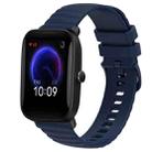 For Amazfit Pop Pro 20mm Wavy Dot Pattern Solid Color Silicone Watch Band(Navy Blue) - 1