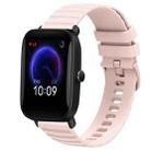 For Amazfit Pop Pro 20mm Wavy Dot Pattern Solid Color Silicone Watch Band(Pink) - 1