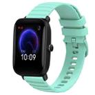 For Amazfit Pop Pro 20mm Wavy Dot Pattern Solid Color Silicone Watch Band(Teal) - 1